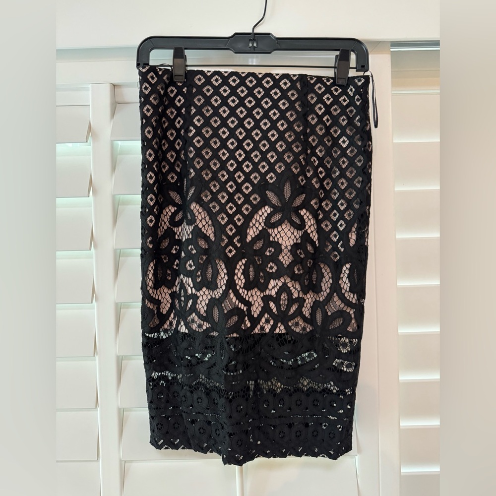 NWT whoamI  Black Lace Skirt